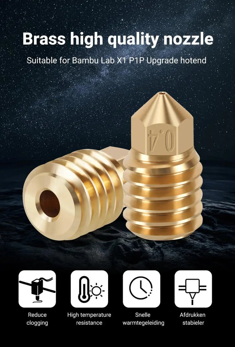 Load image into Gallery viewer, 3D Printing, MK8 Brass Nozzle, Bambu Carbon Lab X1 Combo, 0.4mm, 0.6mm, 0.8mm, Nozzles, Bamboo P1P, 3D Printer Part, Extruder Hot End, Precision Printing, Versatile Nozzles, Easy Installation, Durable, Reliable.
