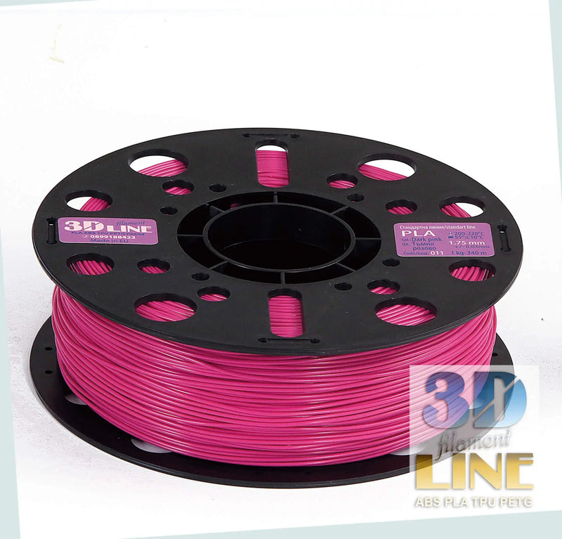 Load image into Gallery viewer, Тъмно розов PLA филамент, 3D материали за креативност, EasyTech3D иновации в цветовете, Розов цвят за 3D принтиране, Висококачествен тъмно розов филамент, Лесен за употреба тъмно розов материал, Идеи с тъмно розов PLA, Бърз и качествен 3D печат с тъмно розовия филамент, Розови цветове в творчеството, Иновативен тъмно розов 3D филамент, 3DLine PLA за розови проекти, Ярък тъмно розов филамент, Тъмно розов дизайн