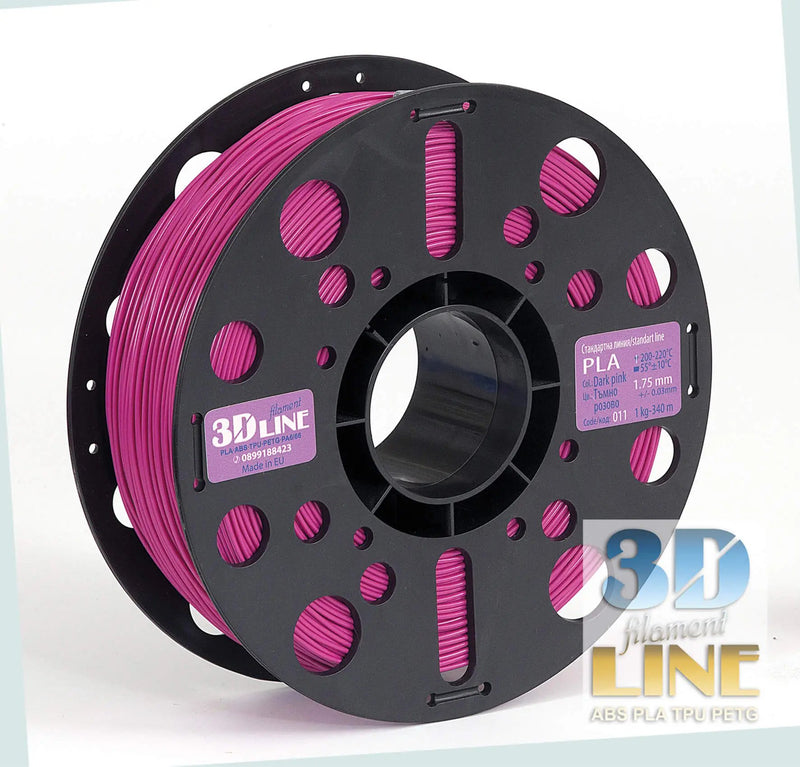 Load image into Gallery viewer, Тъмно розов PLA филамент, 3D материали за креативност, EasyTech3D иновации в цветовете, Розов цвят за 3D принтиране, Висококачествен тъмно розов филамент, Лесен за употреба тъмно розов материал, Идеи с тъмно розов PLA, Бърз и качествен 3D печат с тъмно розовия филамент, Розови цветове в творчеството, Иновативен тъмно розов 3D филамент, 3DLine PLA за розови проекти, Ярък тъмно розов филамент, Тъмно розов дизайн